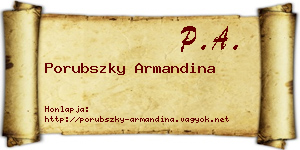 Porubszky Armandina névjegykártya